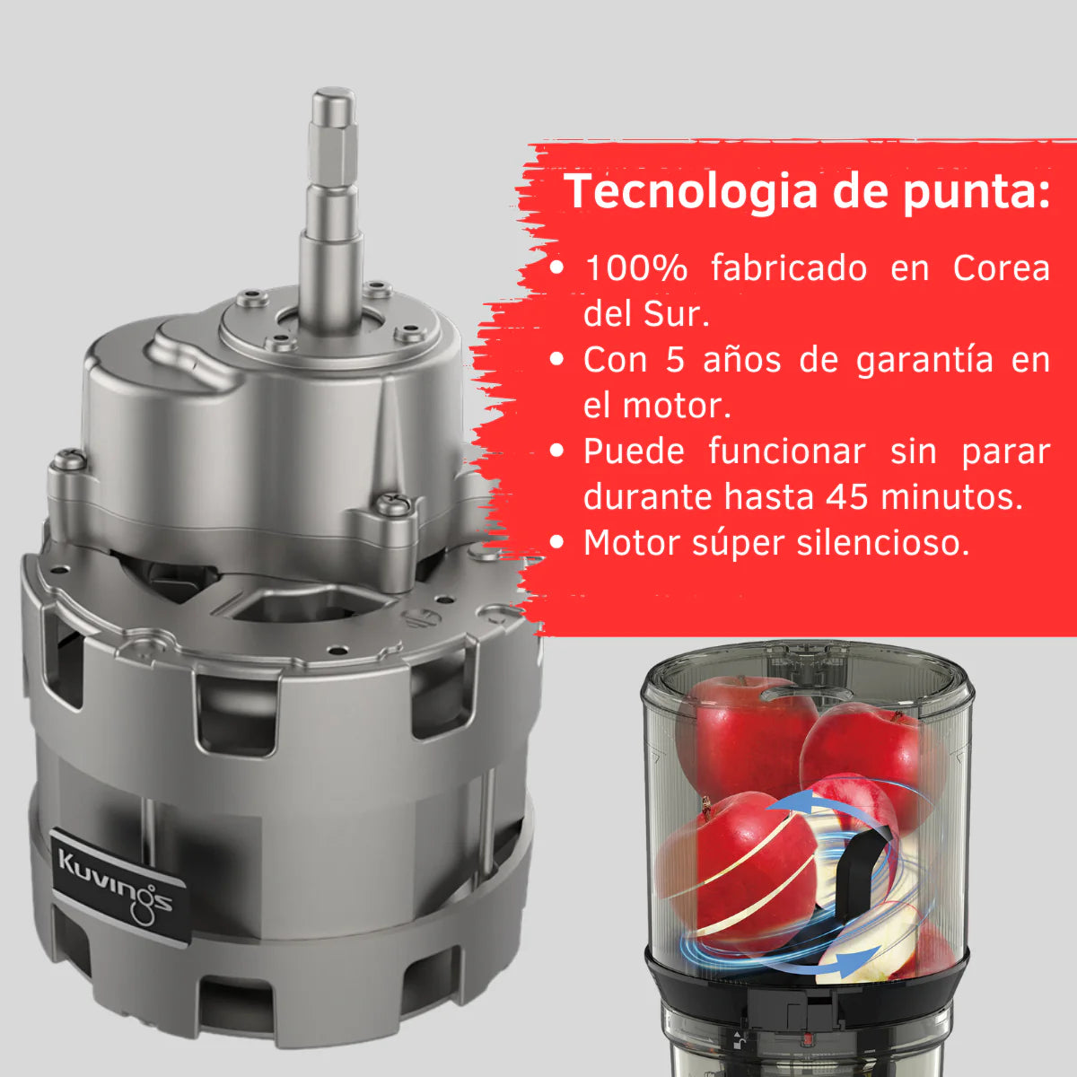 Extractor Kuvings AUTO10 | Juguera de prensado en frío 3 en 1