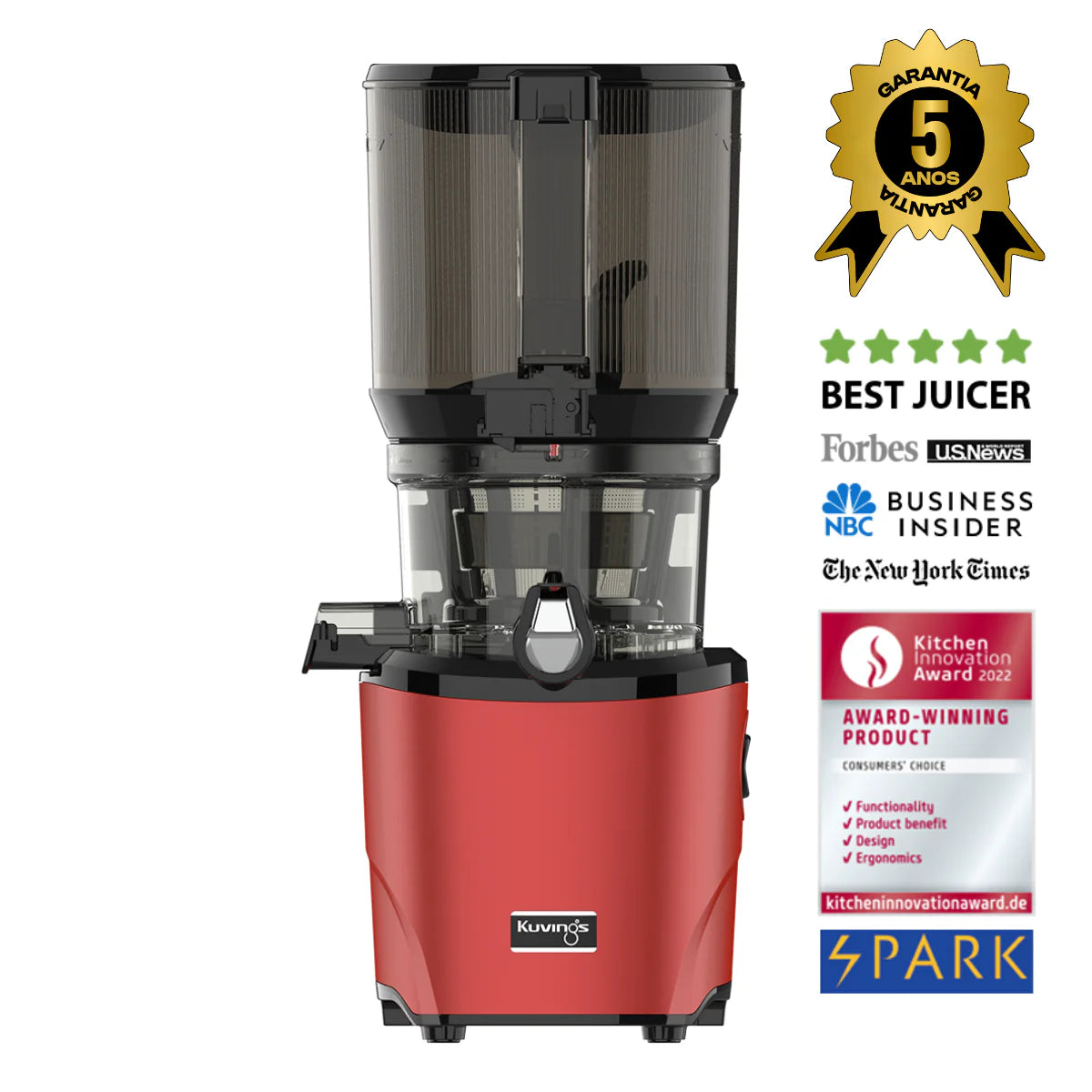 Extractor Kuvings AUTO10 | Juguera de prensado en frío 3 en 1