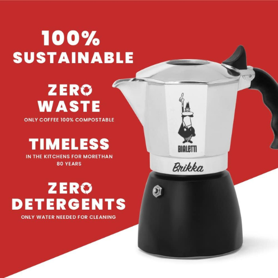 Cafetera Moka Bialetti Brikka 2 Pocillos
