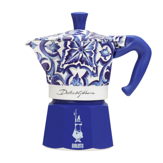 Moka Express Bialetti Dolce&Gabbana 3 Pocillos Blu Mediterraneo