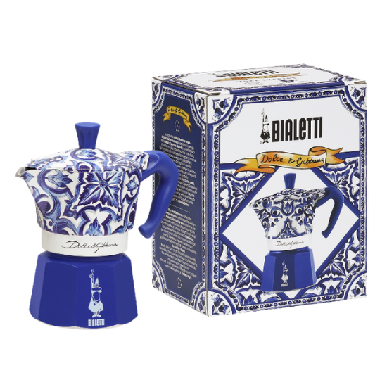 Moka Express Bialetti Dolce&Gabbana 3 Pocillos Blu Mediterraneo