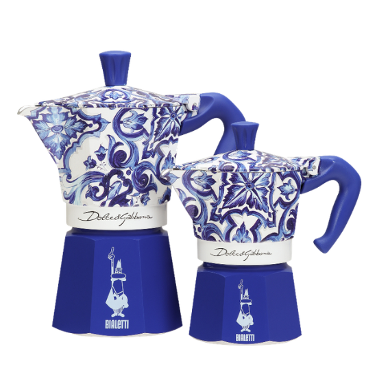 Moka Express Bialetti Dolce&Gabbana 3 Pocillos Blu Mediterraneo