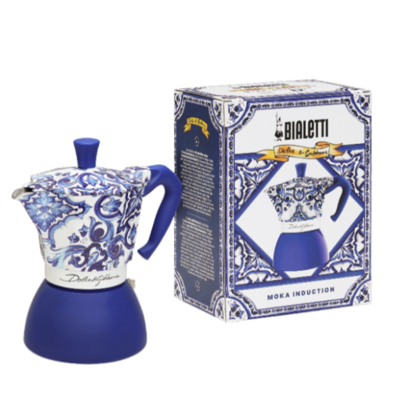 Moka Induccion Dolce&Gabbana 4 Pocillos Blu Mediterraneo