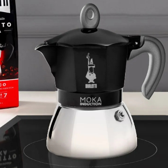 Moka Inducción Negra 6 Pocillos