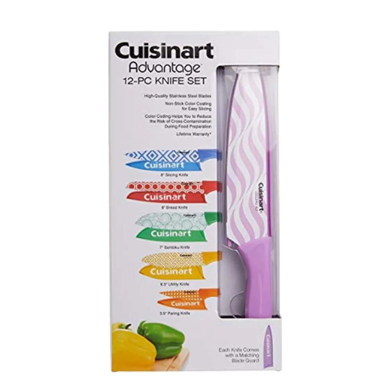 Cuisinart C55-12PR2 Advantage Color Collection Set de 12 Cuchillos con Hojas Multicolores