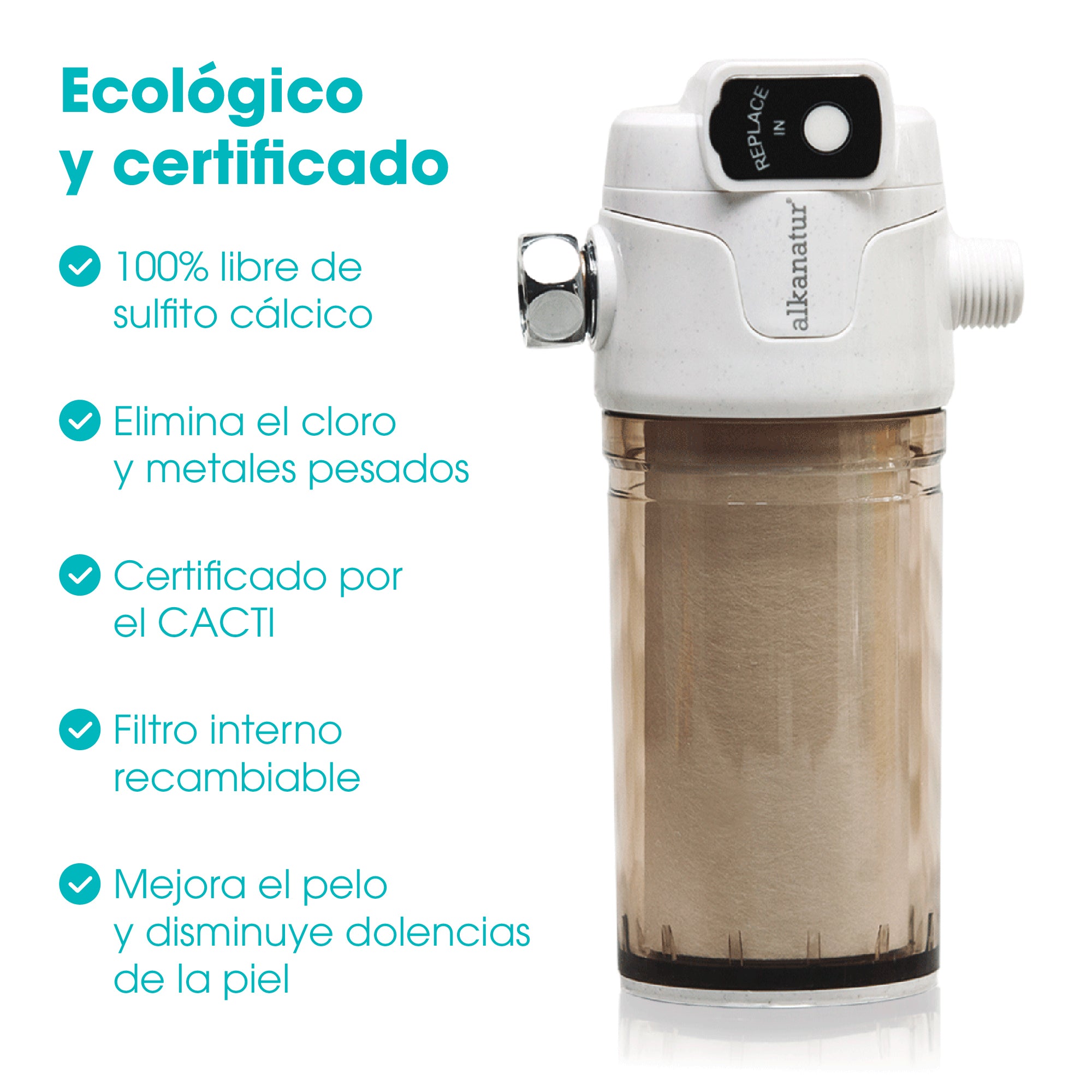 Filtro de ducha Alkanatur recambiable 50,000 L