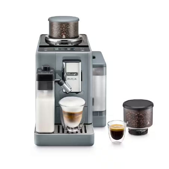 Cafetera superautomática De'Longhi Rivelia EXAM440.55.G color gris, vista frontal